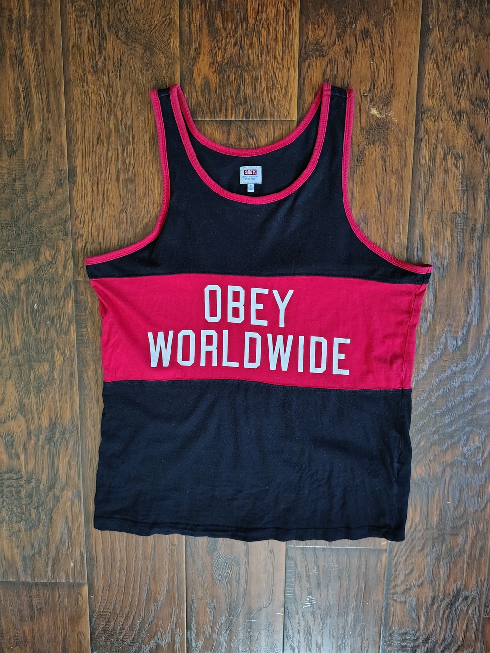 Obey Worldwide Black & Red Tank Top